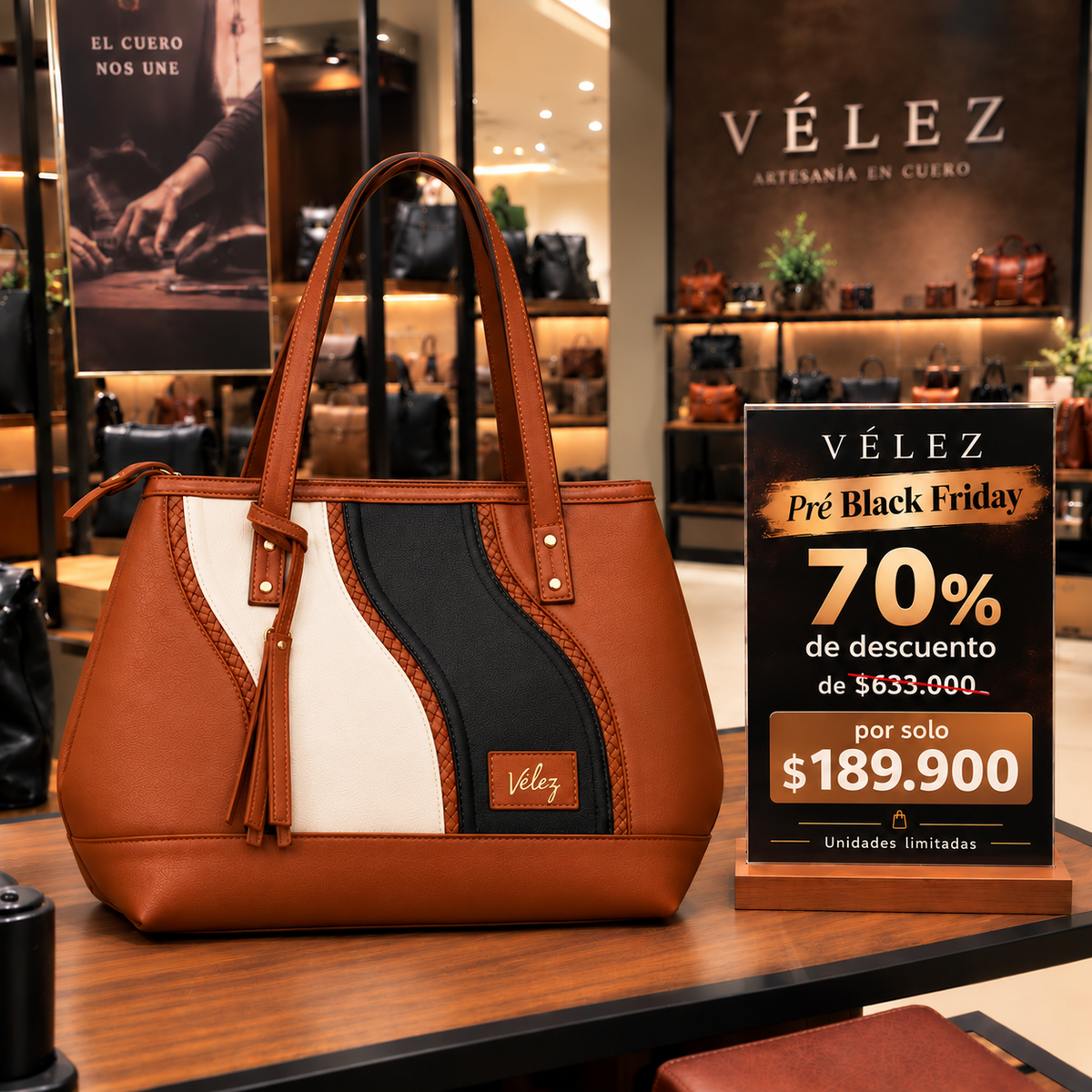 Bolso Premium Velez Luna - Últimas Unidades Con 50% De Descuento